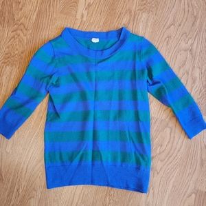 Blue and Green J. Crew Wool Sweater Top Size XS